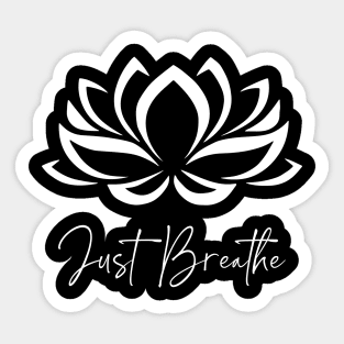 Just Breathe Buddha Lotus Flower Meditation Yoga Sticker